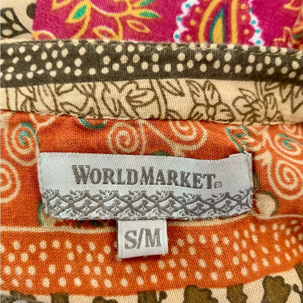 World Market Bohemian Multicolor knee length hi lo Tunic Dress, size s/m - Picture 6 of 7